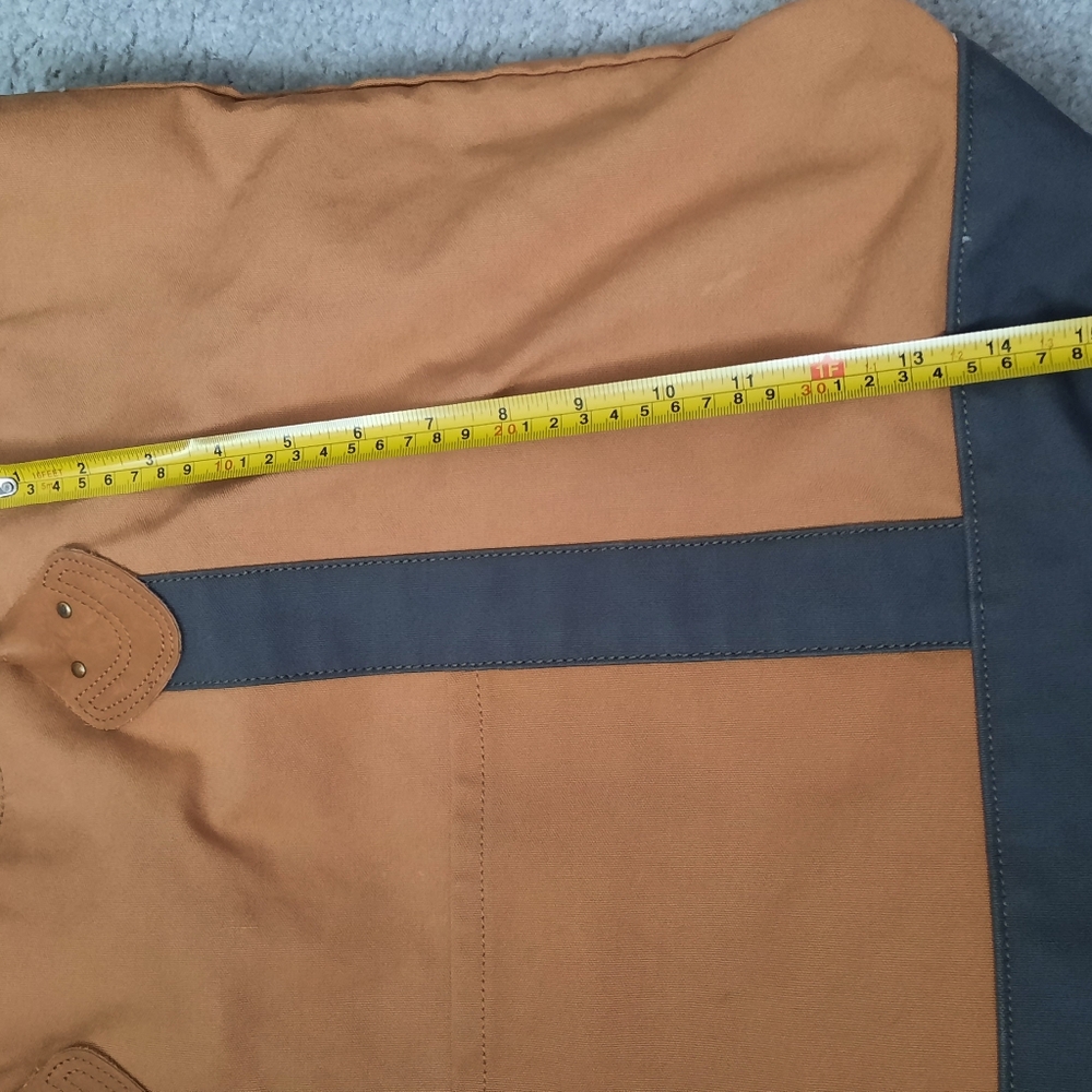 Genuine LL BEAN  Boat & Tote Bag Full Grain Leather Handles vintage Khaki/Green - Picture 5 of 10
